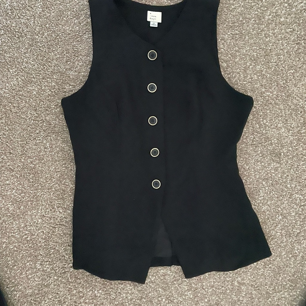 a new day Women’s Signature Crepe Long Line Vest, Black, Small